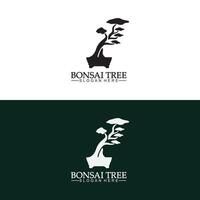 bonsai logo design silhouette icône vecteur