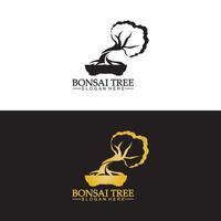 bonsai logo design silhouette icône vecteur