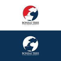 bonsai logo design silhouette icône vecteur