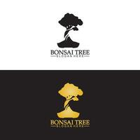 bonsai logo design silhouette icône vecteur