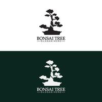 bonsai logo design silhouette icône vecteur