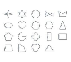 formes géométriques et jeu d'icônes de symboles vecteur