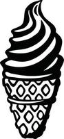 gaufre de coupe de crème glacée crémeuse, sorbet, illustration vectorielle vecteur