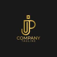 création de logo jp unique et modèles vectoriels premium vecteur