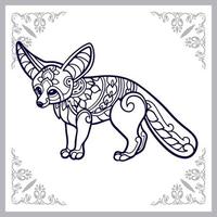 fennec fox mandala arts isolé sur fond blanc vecteur