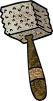 marteau de viande de dessin animé illustration texturée grunge vecteur