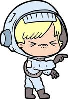 femme astronaute de dessin animé vecteur