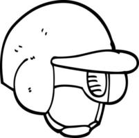 casque de baseball dessin animé noir et blanc vecteur