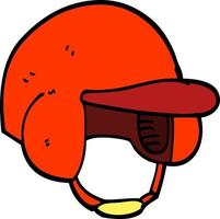 casque de baseball de dessin animé de style doodle dessiné à la main vecteur