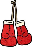 gants de boxe dessin animé illustration texturée grunge vecteur