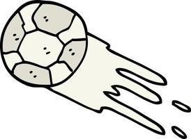 ballon de football de dessin animé de style doodle dessiné à la main vecteur