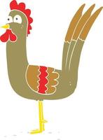illustration de couleur plate de poulet vecteur