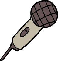 microphone de dessin animé de style doodle dessiné à la main vecteur
