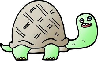 tortue heureuse de dessin animé de gradient de vecteur