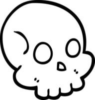 crâne de dessin animé noir et blanc vecteur