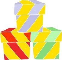 illustration en couleur plate des coffrets cadeaux vecteur