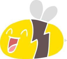 abeille de dessin animé illustration couleur plate vecteur