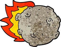 astéroïde de dessin animé illustration texturée grunge vecteur