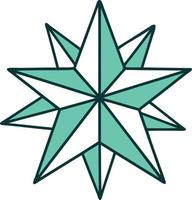 image de style de tatouage emblématique d'une étoile vecteur