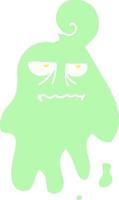 fantôme effrayant de dessin animé illustration couleur plate vecteur