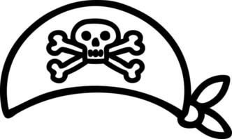 tatouage dans le style de la ligne noire du foulard de pirate vecteur