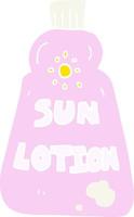 illustration en couleur plate de la lotion solaire vecteur