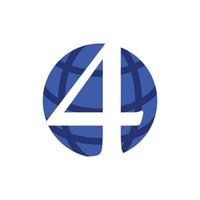 4 globe logo d'entreprise créative moderne vecteur