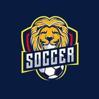 vecteur de conception de logo d'équipe de lion de football