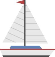 icône de bateau à voile, illustration plate vecteur