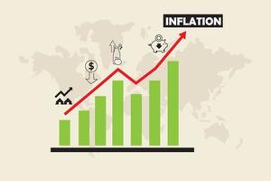 inflation alimentaire, indice des prix à la consommation ou IPC. les prix des matières premières et des biens de consommation ont augmenté en raison de la hausse de l'inflation l'épargne a diminué vecteur