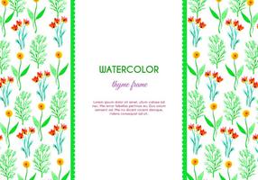 Aquarelle Thyme et Flower Vector Frame