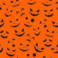 ensemble de visages effrayants citrouilles d'halloween vecteur