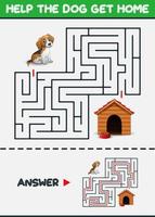 jeu de labyrinthe, aidez le chien à rentrer à la maison vecteur