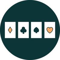 image emblématique de style tatouage d'un jeu de cartes vecteur