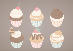 Illustration des cupcakes vectoriels vecteur