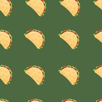 modèle sans couture de tacos. illustration vectorielle. modèle de cuisine mexicaine. vecteur