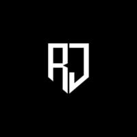 création de logo de lettre rj avec fond noir dans l'illustrateur. logo vectoriel, dessins de calligraphie pour logo, affiche, invitation, etc. vecteur