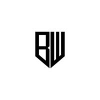création de logo de lettre bw avec un fond blanc dans l'illustrateur. logo vectoriel, dessins de calligraphie pour logo, affiche, invitation, etc. vecteur