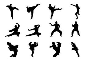 Vecteur de silhouette de martial arts gratuit