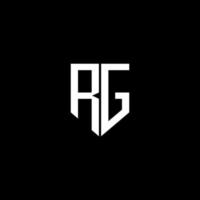 création de logo de lettre rg avec fond noir dans l'illustrateur. logo vectoriel, dessins de calligraphie pour logo, affiche, invitation, etc. vecteur