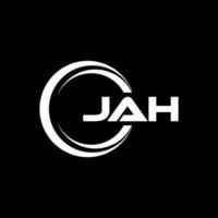 création de logo de lettre jah avec un fond noir dans l'illustrateur. logo vectoriel, dessins de calligraphie pour logo, affiche, invitation, etc. vecteur