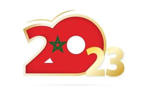 année 2023 avec motif drapeau marocain. vecteur