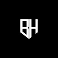 création de logo de lettre bh avec fond noir dans l'illustrateur. logo vectoriel, dessins de calligraphie pour logo, affiche, invitation, etc. vecteur