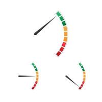 ensemble de compteur de carburant coloré, tachymètre, icône de compteur de vitesse, symbole de mesure de performance vecteur