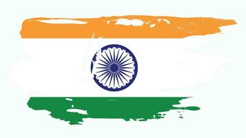 fané grunge texture drapeau indien vecteur de conception