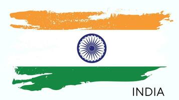 vecteur de conception de drapeau fané texture grunge indien