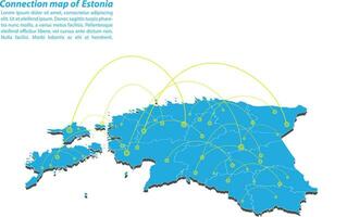 conception de réseau de connexions de carte moderne de l'estonie, meilleur concept internet de l'entreprise de carte de l'estonie à partir de la série de concepts, composition de points de carte et de lignes. carte infographique. illustration vectorielle. vecteur