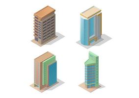 ensemble de bâtiments isométriques modernes vecteur
