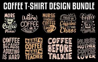 ensemble de t-shirts de café, citation de motivation de café, ensemble de lettrage de café, vecteur de tasse de café, illustration