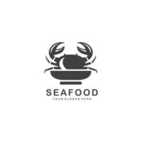 logo plat simple de fruits de mer vecteur